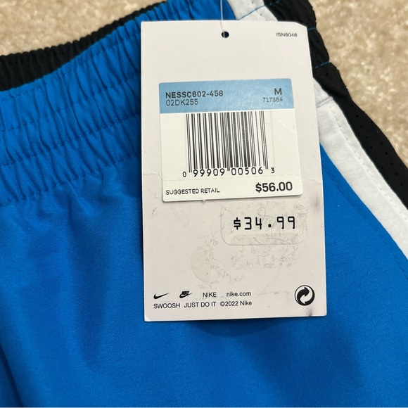NEW Nike Shorts Mens Medium Blue Swim Trunks Drawstring Outdoor Pool Beach NWT - Picture 4 of 10